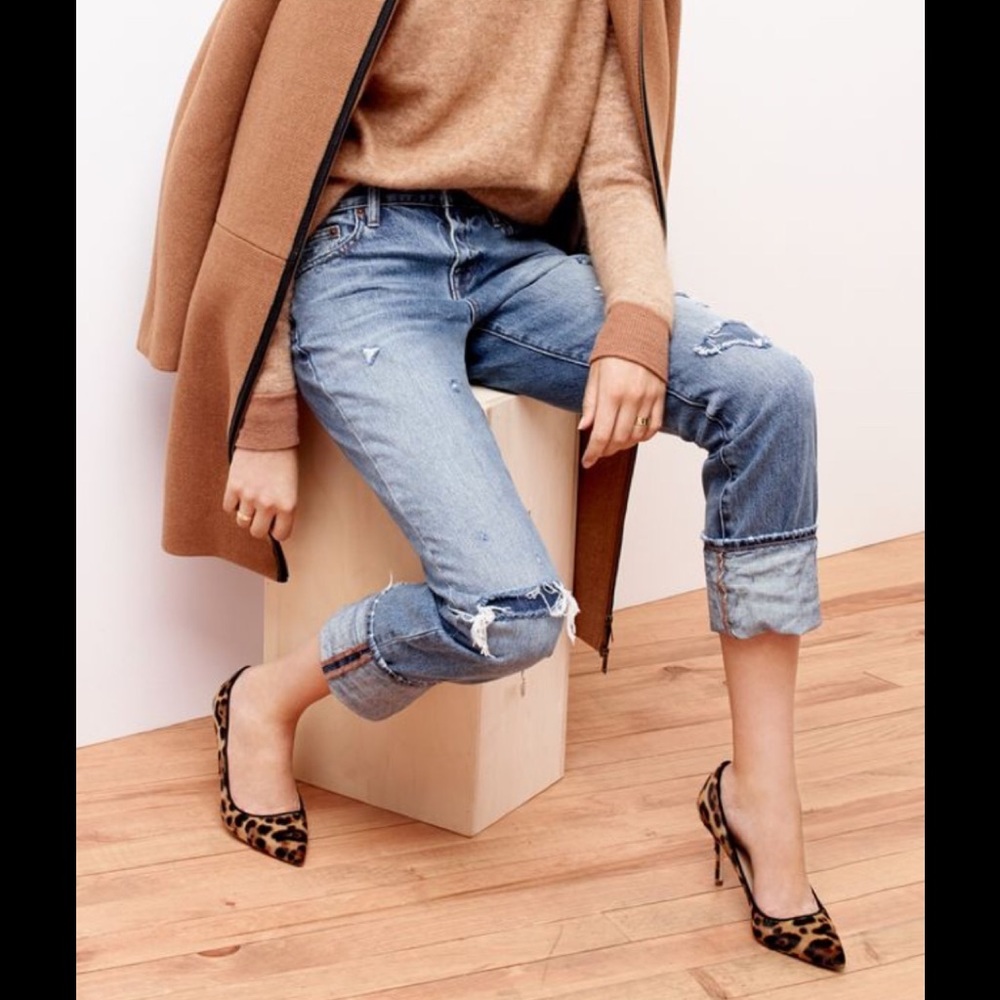 J.Crew Broken in Boyfriend Distressed Capris sz 28